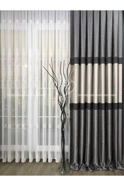 rendecioğlutekstil Fon Perde Bantlı Panel Saten Fonluk