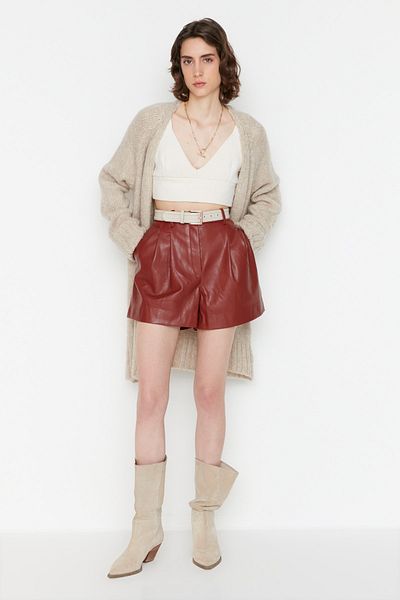 Trendyol Collection Stone Wide Fit Soft Textured Knitwear Cardigan TWOAW21HI0555