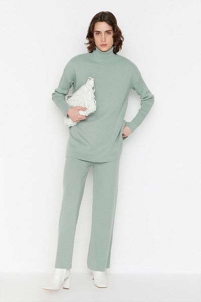 Trendyol Collection Menta garbós kötöttáru felső és alsó készlet TWOAW22AU0102