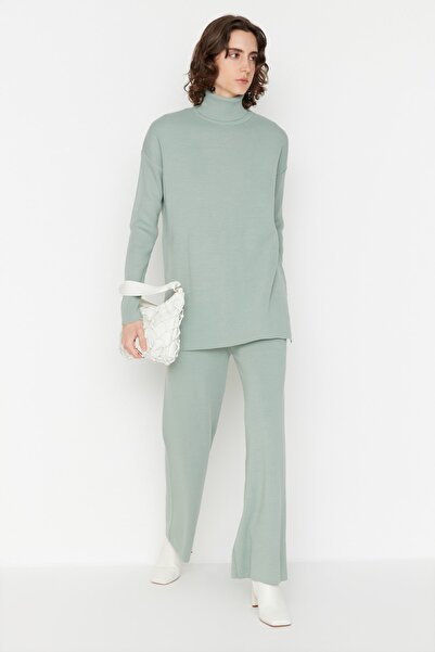 Trendyol Collection Menta garbós kötöttáru felső és alsó készlet TWOAW22AU0102