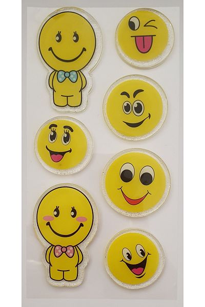 RMC Design Autocolant cu gel girafă Fețe zâmbitoare Emoji 3D
