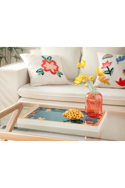English Home Flowertopia Decorative Tray 31x46 Cm Green