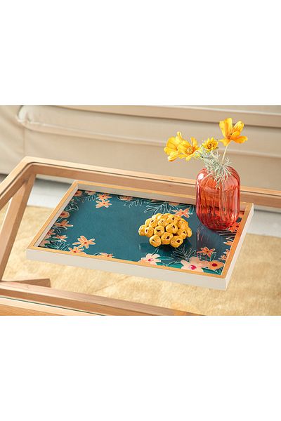 English Home Flowertopia Decorative Tray 31x46 Cm Green