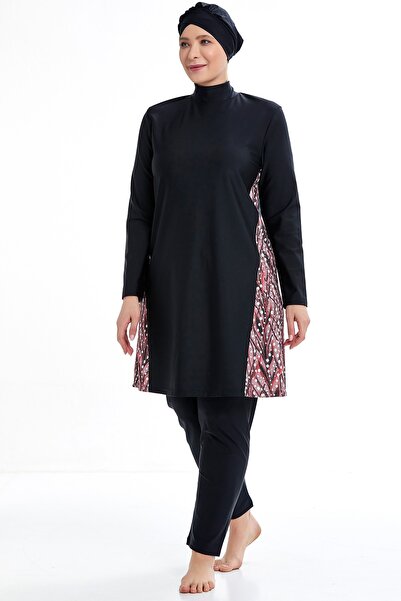 Remsa Mayo Ολόσωμο μαγιό Hijab μεγάλου μεγέθους 4378 μαύρο