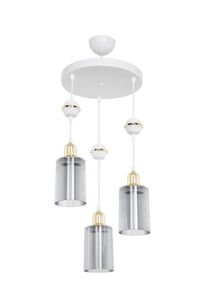 manogrup avize aydınlatma Akses Küre Beyaz 3'lü Üçgen Füme Salon Yemek Odası ...