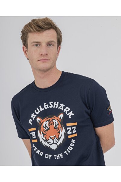 PAUL&SHARK Ανδρικό πλεκτό μπλουζάκι C.w. Βαμβάκι