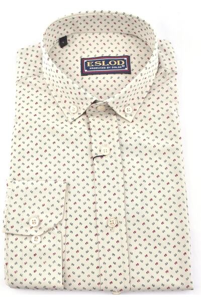 Marka قميص Es 8020 Eslod Slimfit/كريمي/s