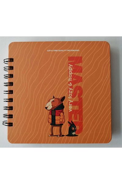Gıpta 16x16 Spraled Lined Note Book Thick Cover 100 Sheets Very Lazzy & Happy