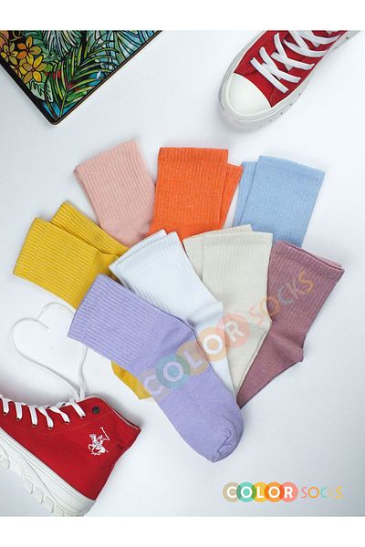 Color Socks 8 чифта летни дамски чорапи в пастелни цветове