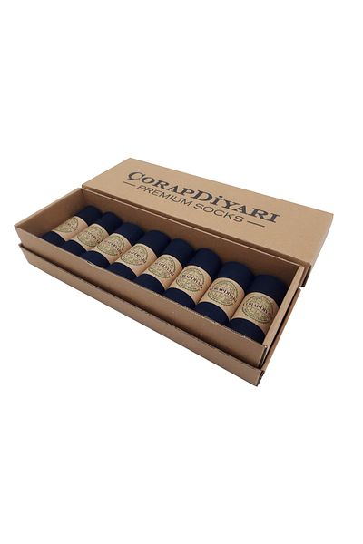 Çorapdiyari Комплект от 8 безшевни бамбукови спортни чорапи с боти до глезена, тъмносини
