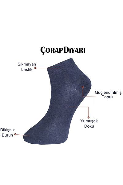 Çorapdiyari Комплект от 8 безшевни спортни чорапи до глезена от бамбук, сиви