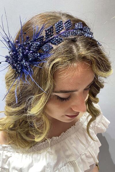 Limelia Accesoriu pentru păr și turban cu mărgele model Leaf