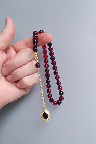 Vip Kehribar 7x11 mm Ateşi Kehribar Tesbih Sarı Püsküllü Ateş Kehribar Tespih