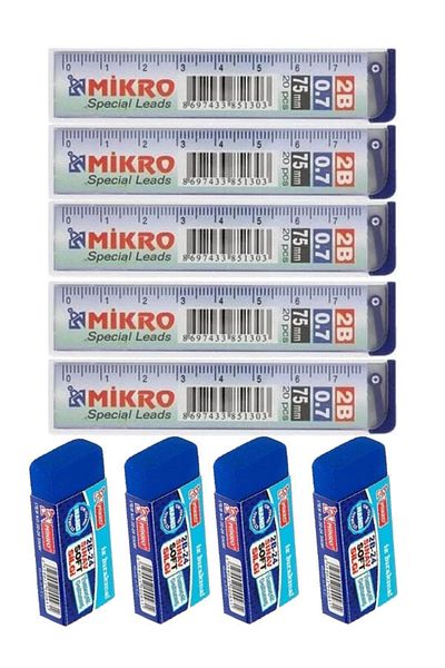 FARKKIRTASİYE Micro 0.7 Tip and Blue Eraser Set