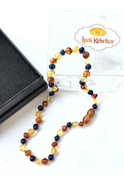 İpek Kehribar Baltık Damla Litvanya Sertifikali Kehribar Bebek Kolye Kiz Erkek Cocuk Kolyesi