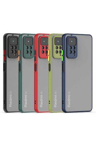 m.tk moveteck حافظة متوافقة مع هاتف Xiaomi Redmi Note 11 Pro 5G، غطاء خلفي غير لامع مع أزرار ملونة لحماية الكاميرا السفلية