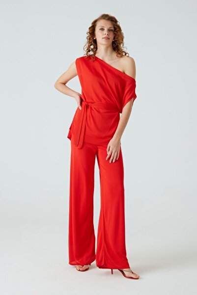 JOIN US Rote Bluse mit italienischem Fadengürtel