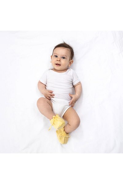 Zuppers Organic Newborn Booties - Muslin - Lemon (0-6 MONTHS)