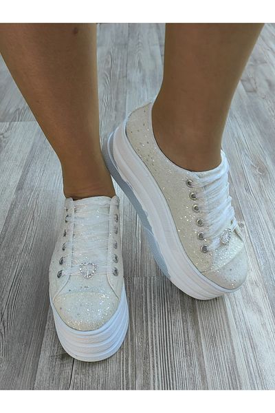 Ayakkabı Tutkusu Stilo ® Bridal Shoes 7cm Lightweighted Special Sole Glitter Sports Bridal Shoes
