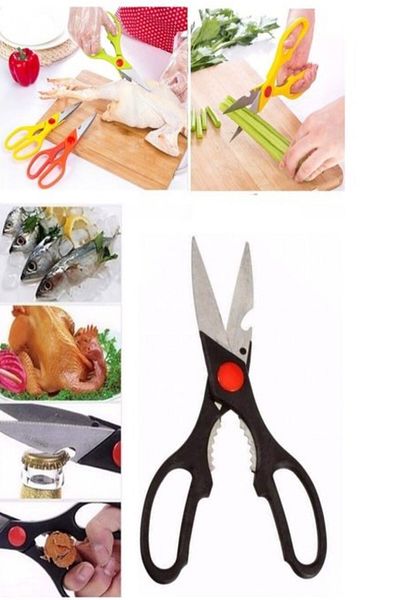 RoseRoi Multi-Purpose Steel Kitchen Scissors with Plastic Handle Vegetable Fruit Chopper