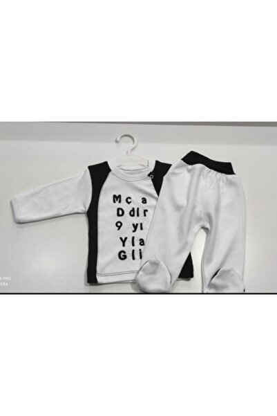 GÜLÜCÜK Unisex Baby Black Born Fanatic Fan Set of 4 Rompers