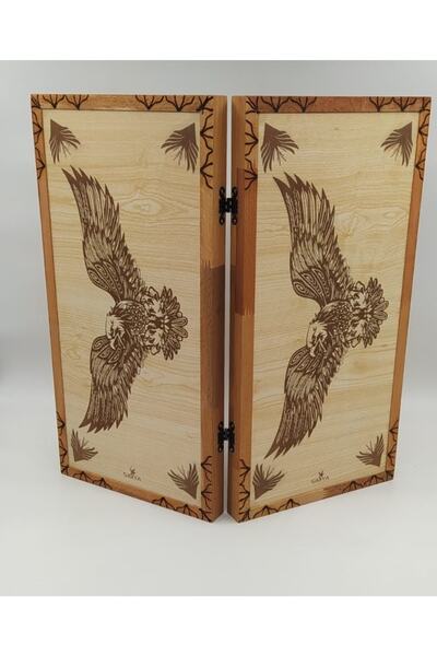 Simya Oyun Aletleri Figür Kartal Tavla Akça Kaplama (EL YAPIMI)