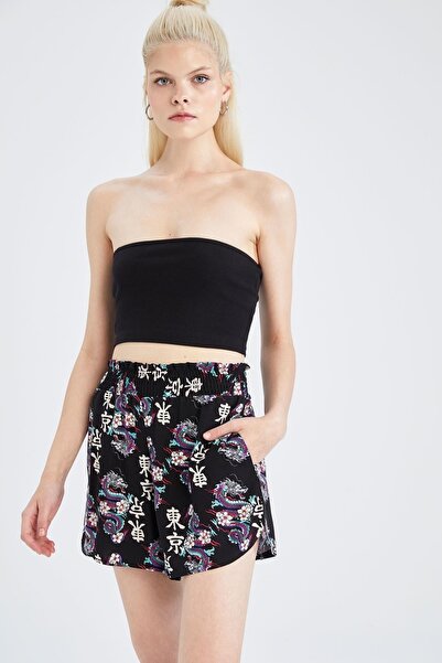 DeFacto Viskózové šortky s normálnym pásom Relax Fit