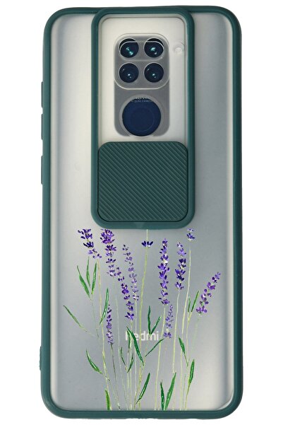 WANNA PROTECT Xiaomi Redmi Note 9 Koyu Uyumlu Yeşil Kamera Korumalı Sürgülü L...