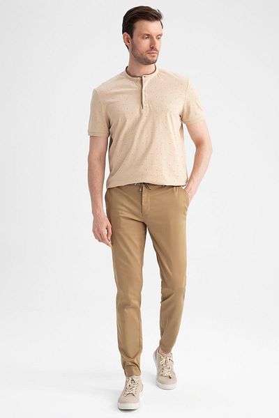 DeFacto Modern Fit High Collar Cotton Combed T-Shirt