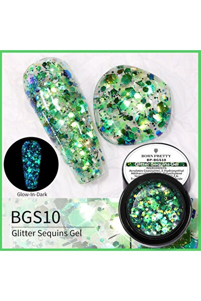 Born Pretty Karanlıkta Parlayan Simli Pullu Jel