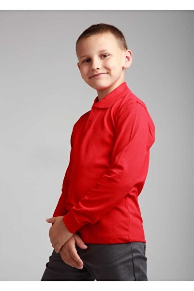 Genel Markalar Unisex Çocuk Uzun Kollu Polo Yaka T-shirt
