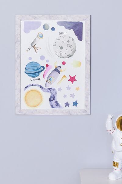 Karaca Home Funny Planets Çerçeveli Poster Tablo