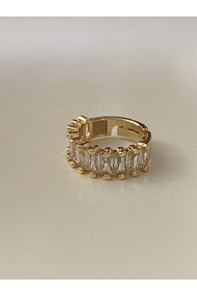 Vi store Altın Kaplama Baget Taşlı Yüzük