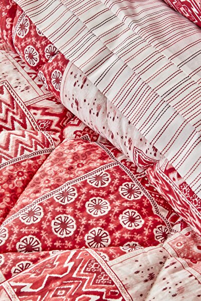 Karaca Home Pietra Kırmızı %100 Pamuk King Size Nevresim Takımı