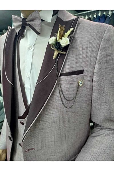 RAGAZZO Slim Fit Groom Suit Tuxedo with Vest
