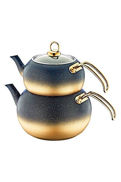 OMS 8210 Granit Küre Çaydanlık L Boy Cam Kapak-gold