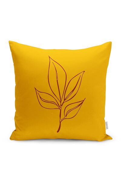 Realhomes Hardal Zemin Yaprak Dalı Özel Tasarım Yastık Kırlent Kılıfı