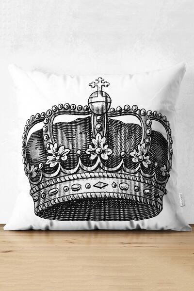 Realhomes Alb-negru King Crown, cu design special, modern, din piele întoarsă...