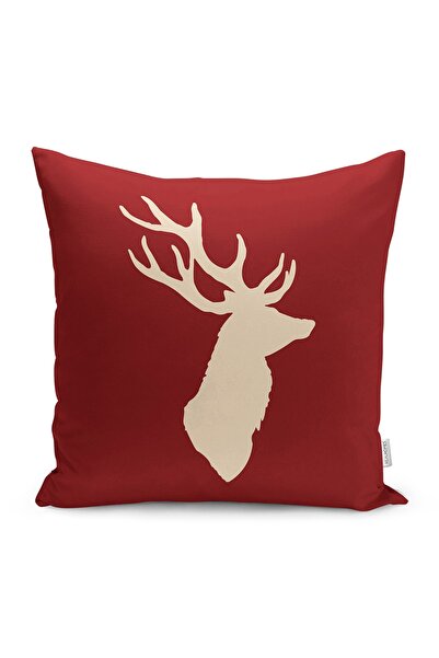 Realhomes Claret Red Floor Crem Deer Design Modern Perna Husa de perna