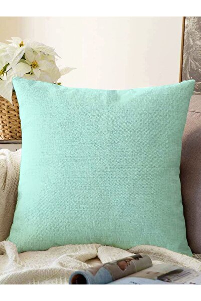 Realhomes غطاء وسادة منسوج رقمي مطبوع باللون الأخضر النعناعي الفاتح من راشيل