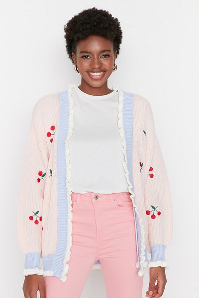 Trendyol Collection Прахово бродирана трикотажна жилетка TWOAW21HI0628