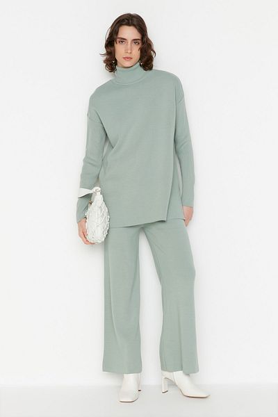 Trendyol Collection Menta garbós kötöttáru felső és alsó készlet TWOAW22AU0102