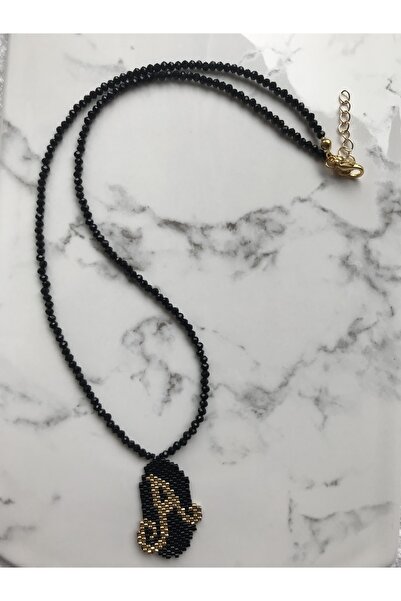 Kübüşün Atölyesi Ka-002 Miyuki Harf Kolye - El Yapımı - Altın Kaplama - A Harfi