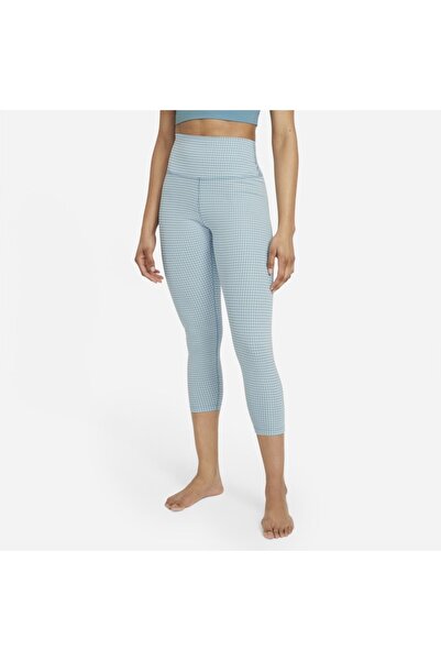 Nike Yoga Women's High-waisted Crop Gingham Da1092-134 Tayt