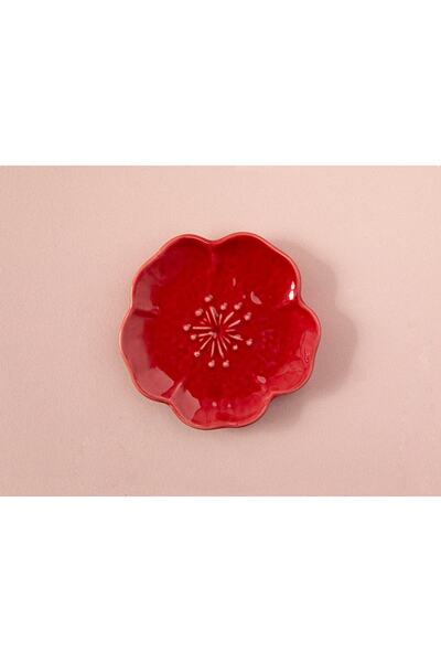 English Home Bellflower Seramik Çerezlik 9 Cm Kırmızı