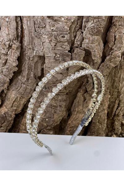 who knows ¿ Bride Bridal Silver Crystal Double Row Crown Silver Hair Band pen...