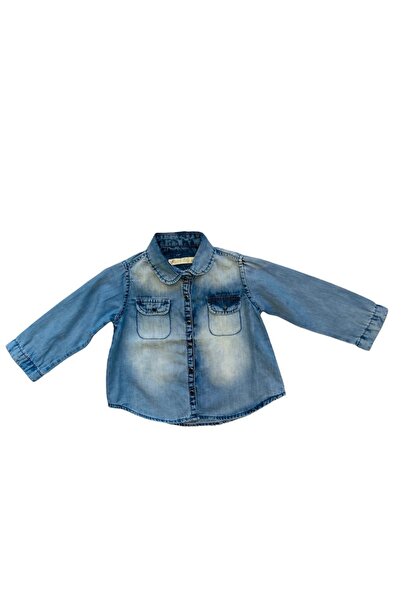 Nonno Kids Kız Bebek Uzun Kollu Kot Gömlek