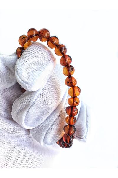 İpek Kehribar Konyak Renk Litvanya Sertifikali Baltik Damla Kehribar Erkek Ka...