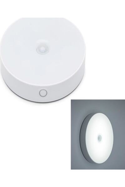 Markafox Hareket Sensörlü Ve Fotoselli Şarjlı Yuvarlak Led Lamba