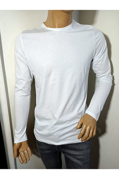 DYNAMO Μπλουζάκι με μακρυμάνικο λαιμόκοψη Slim Fit Plus Size